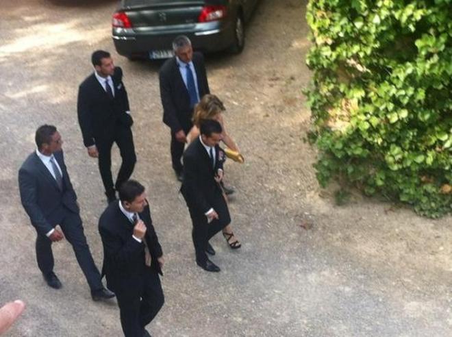 Pedro y Sergio Busquets, en la boda de Andrés Iniesta