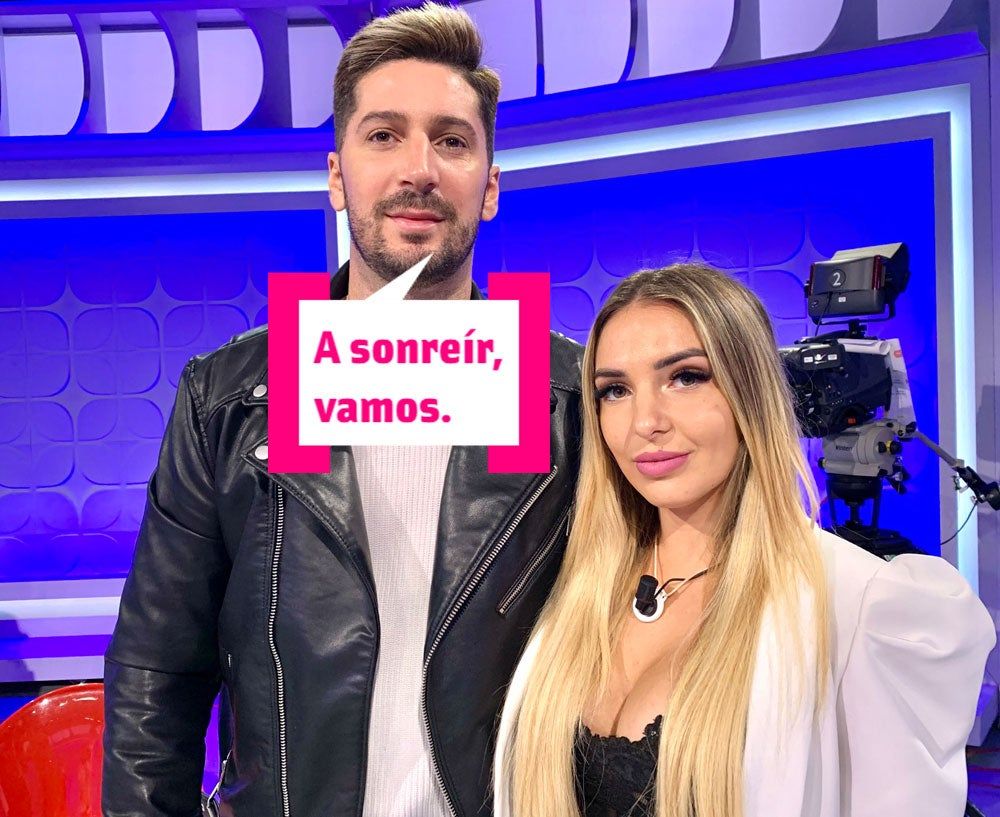 Patri Pérez y Lester Duque en el plató de 'Mujeres y Hombres y Viceversa'