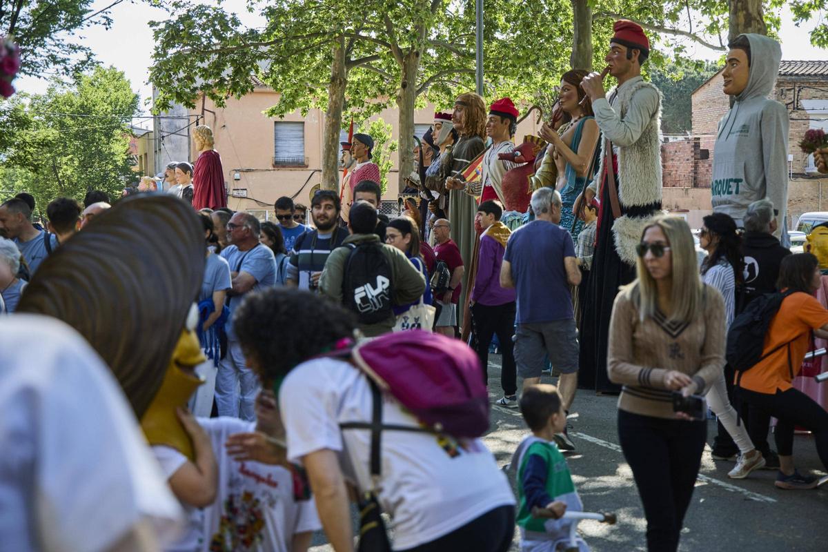 Plantada de gegants a l'Ajuntament de Salt