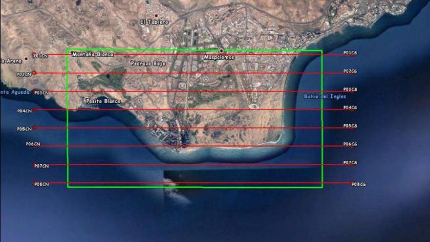 Vista satelital de la Reserva Natural de Maspalomas.