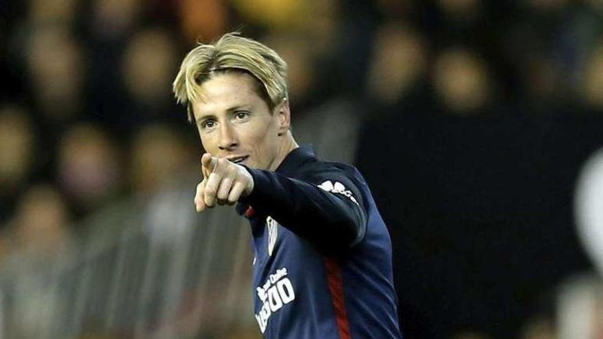 Fernando Torres celebra su gol ante el Valencia la jornada pasada.