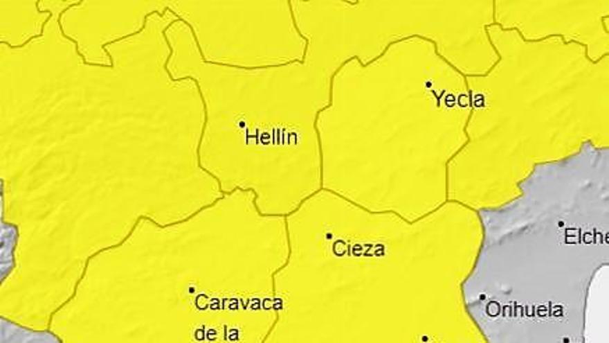 Aviso amarillo por fuertes vientos en la Región este jueves y viernes