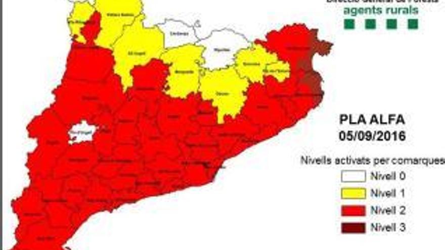 L&#039;Alt i el Baix Empordà té fins a 39 municipis on el risc d&#039;incendi és extrem