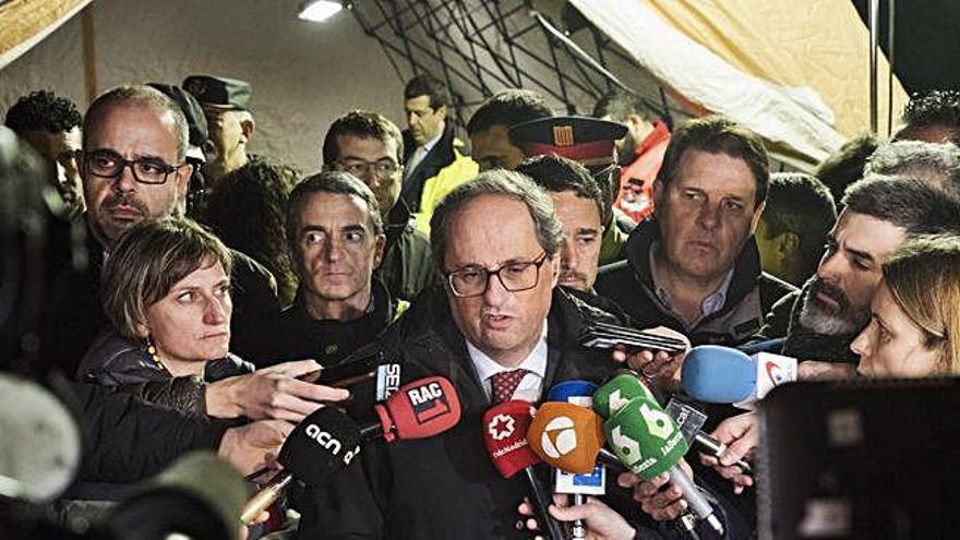 El president de la Generalitat, Quim Torra, en l&#039;atenció d&#039;anit als mitjans