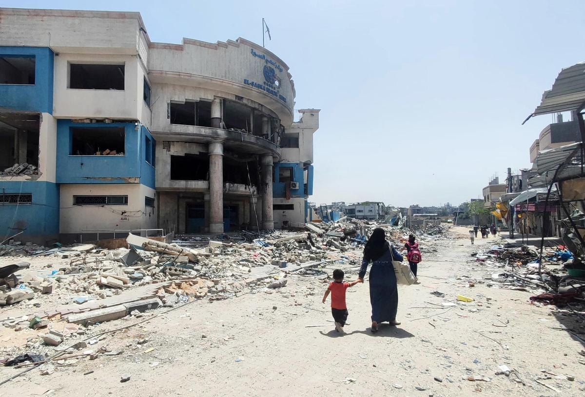 Bombardeo israelí en la ciudad paestina de Gaza, en la Franja de Gaza.