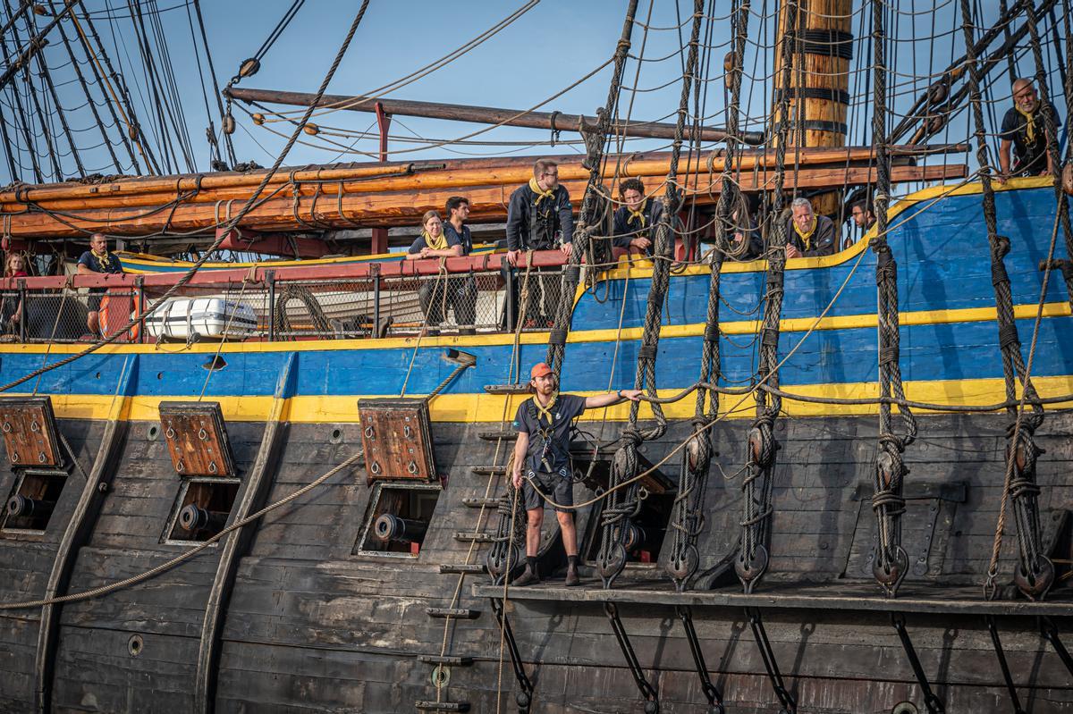 El Götheborg de Suecia, el velero más grande del mundo, recala en Barcelona