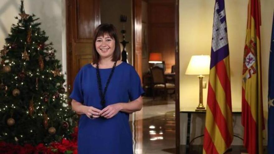 La presidenta Armengol durante su discurso de fin de año.