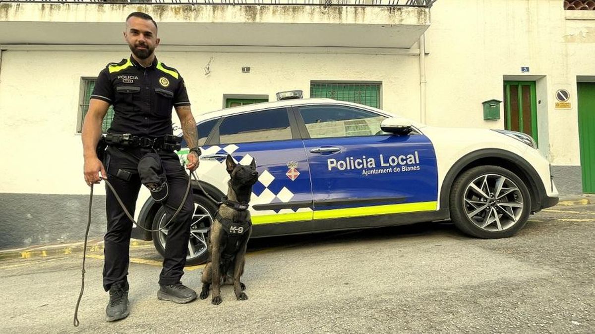 L'agent Juanma i l'Eris, una pastora belga malinois.