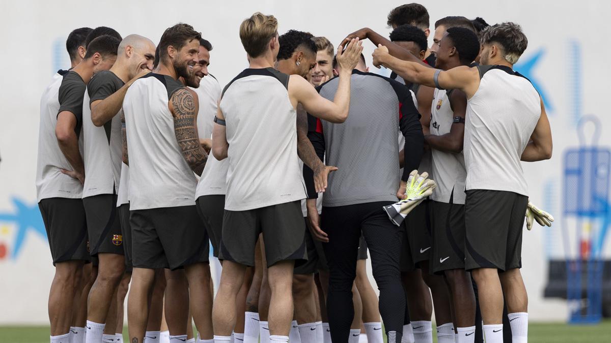 Una imagen de la sesión del FC Barcelona en la Ciutat Esportiva Joan Gamper