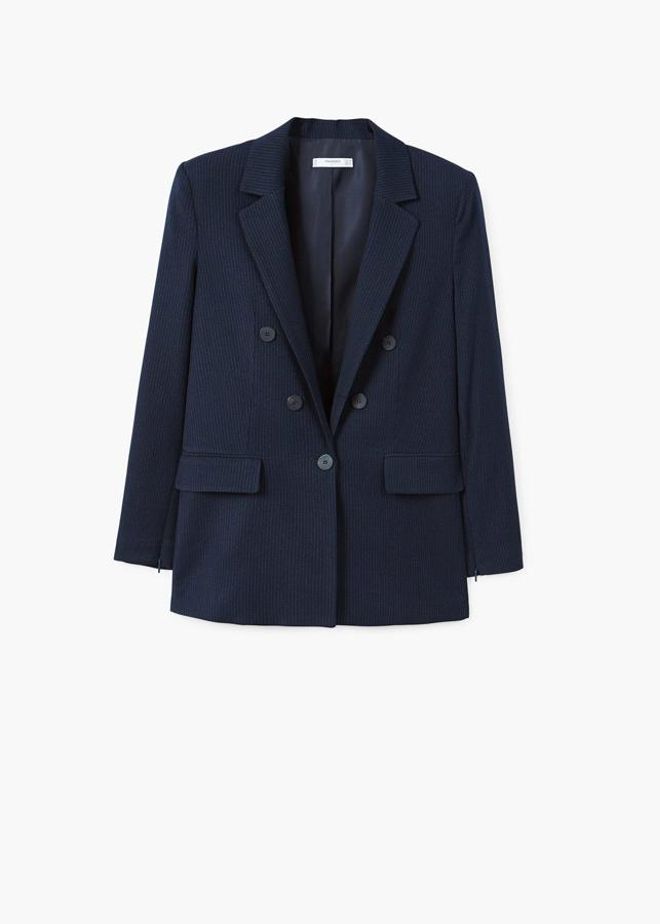 Rebajas 2018: blazer de raya diplomática de Mango