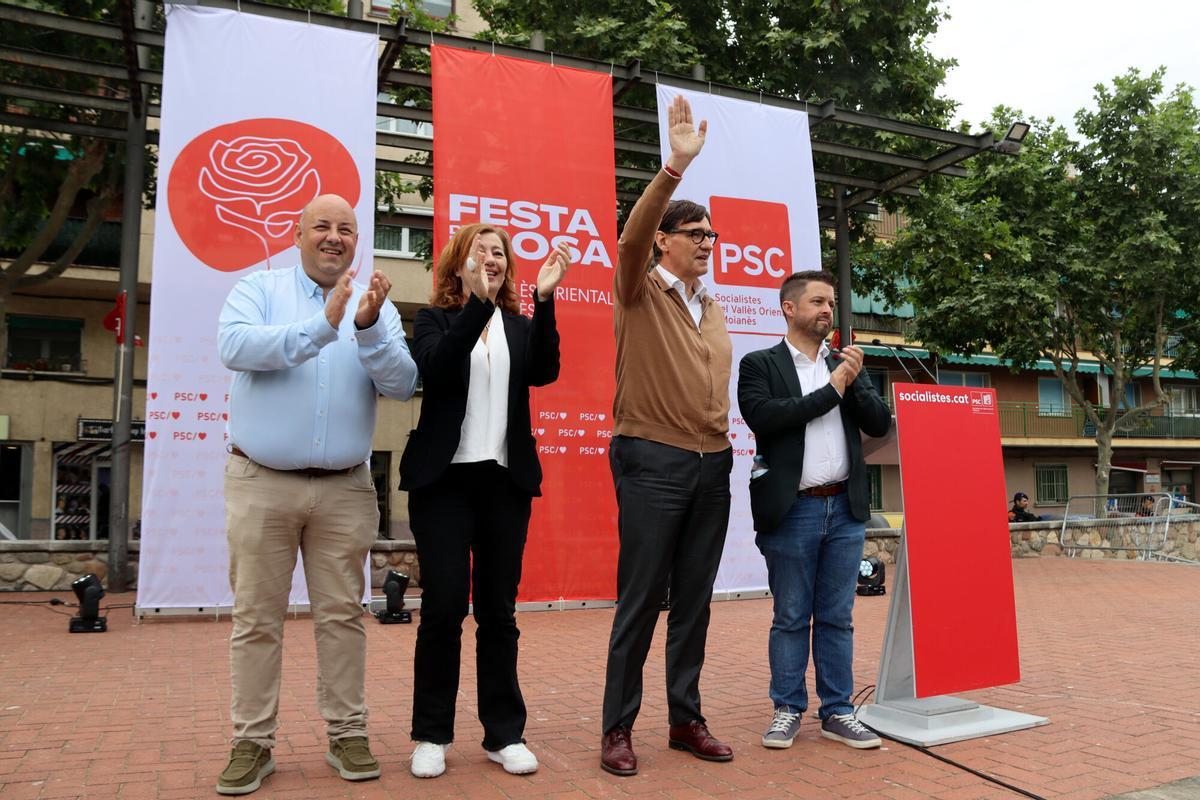 Salvador Illa y Francina Armengol, en la Fiesta de la Rosa en Montmeló