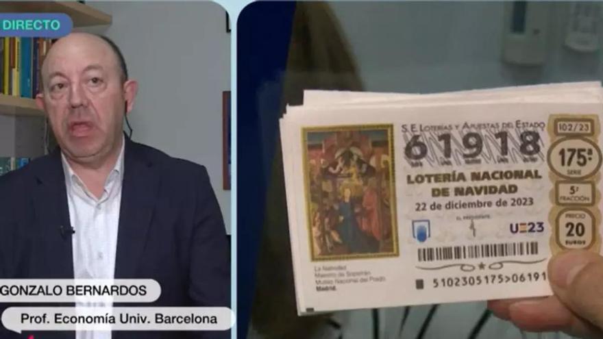 El consejo del economista Gonzalo Bernardos sobre si te toca el Gordo de la Lotería de Navidad 2025: "Si tenéis el décimo compartido os lo repartís y..."