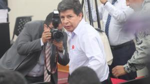 El expresidente de Perú Pedro Castillo, a su llegada al juicio en su contra, este martes.