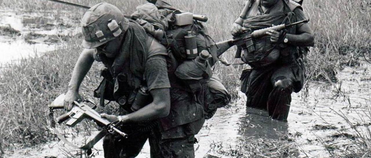 Soldados americanos en la guerra de Vietnam.