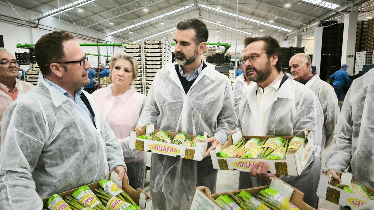 El consejero de Agricultura, Pesca, Agua y Desarrollo Rural, Ramón Fernández Pacheco, durante su visita a a la Cooperativa Agrícola San Francisco Cosafra) en Granada.