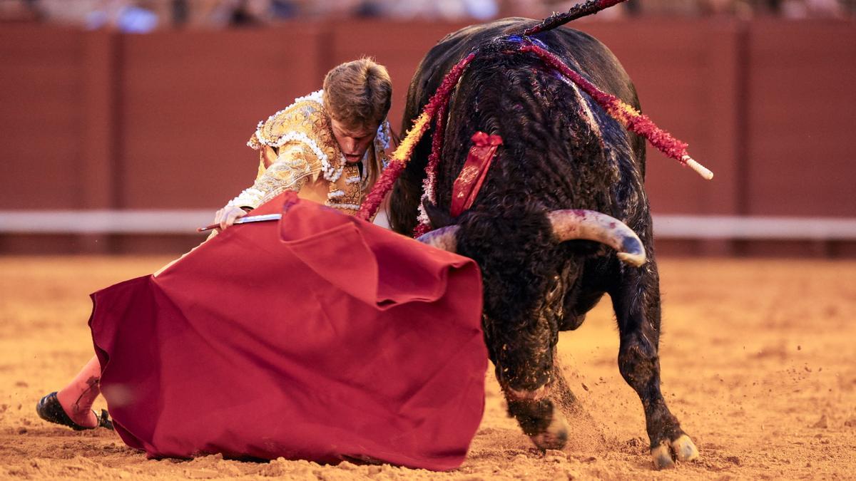 Borja Jimenez durante el segundo festejo de San Miguel.