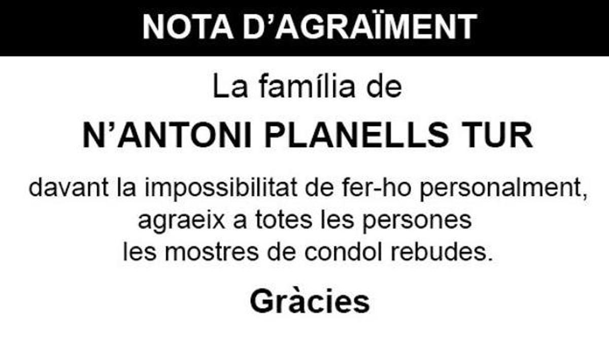 Nota Antonio Planells Tur