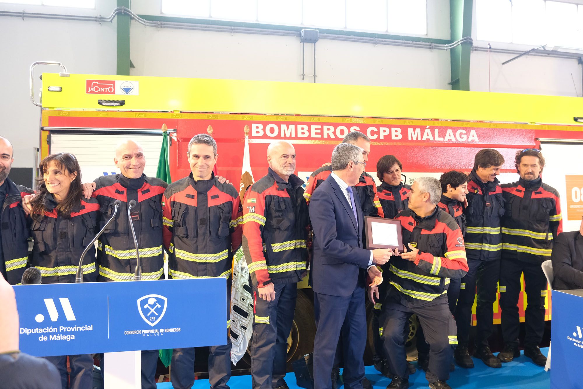 El Consorcio Provincial de Bomberos (CPB) de Málaga celebra el día de su patrón, San Juan de Dios, en el parque de bomberos de Antequera.