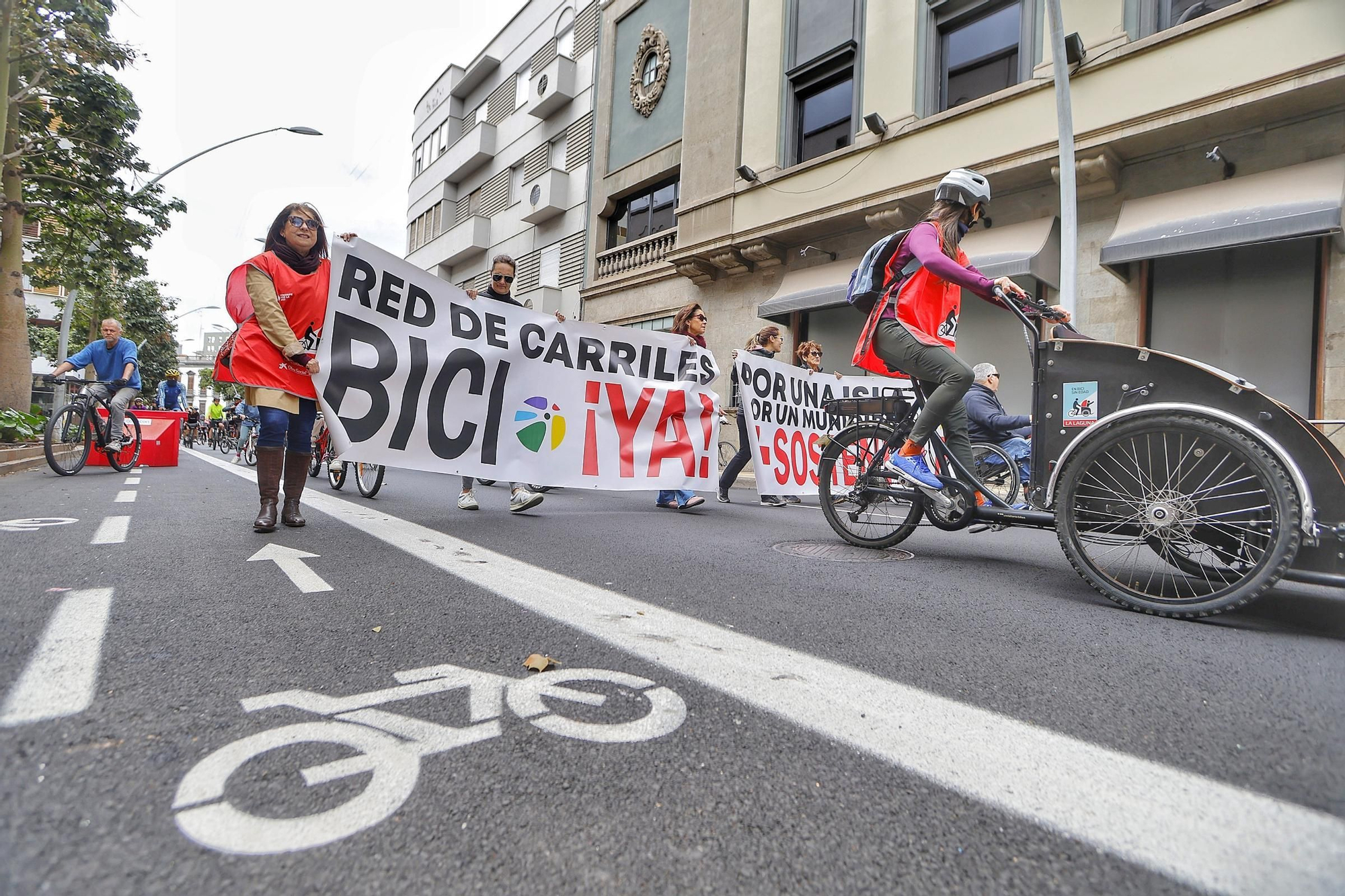 Manifestación a favor de los carriles bicis en Santa Cruz de Tenerife