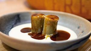 Macarrones del cardenal y Le Gruyère AOP de Teòric Taverna Gastronòmica.