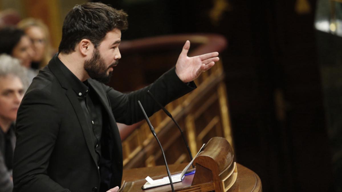 El dirigent d’Esquerra Republicana de Catalunya, Gabriel Rufián, ha aprofitat la seva intervenció per fer una declaració de principis.