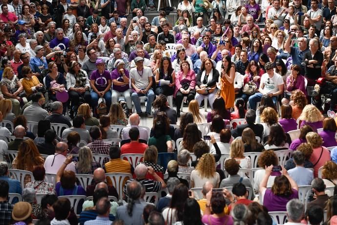 CANARIAS Y ECONOMIA. EDIFICIO MILLER. LAS PALMAS DE GRAN CANARIA. Mitin dePodemos con Irene Montero en el Edificio Elder del Parque Santa Catalina  | 31/03/2019 | Fotógrafo: Juan Carlos Castro