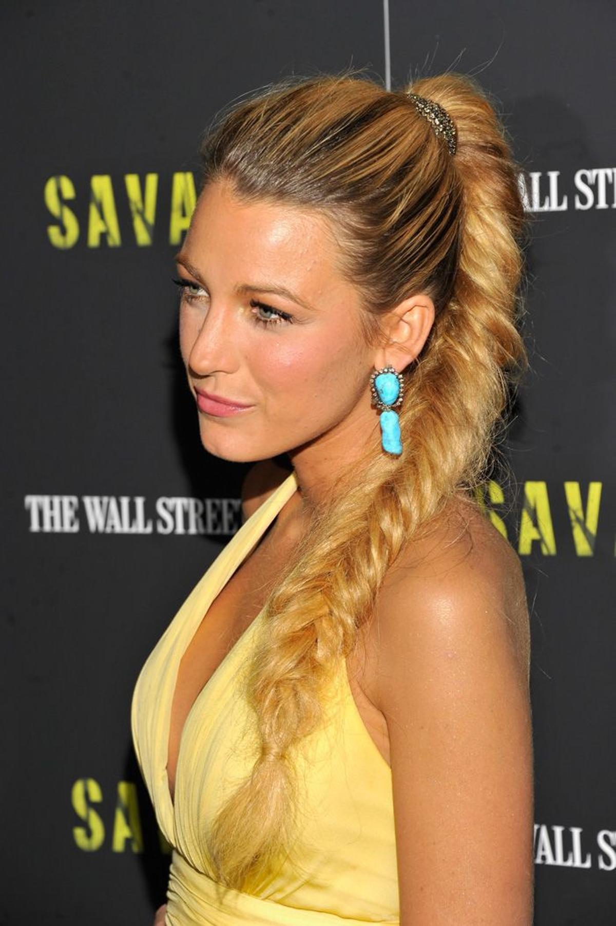 La coleta con trenza de Blake Lively, su recogido preferido