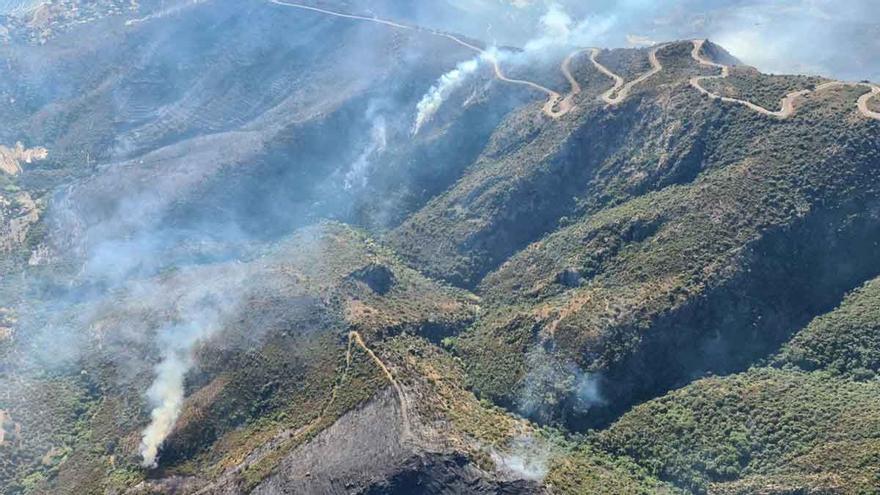 Imágenes aéreas del incendio de Llançà, el sábado por la mañana