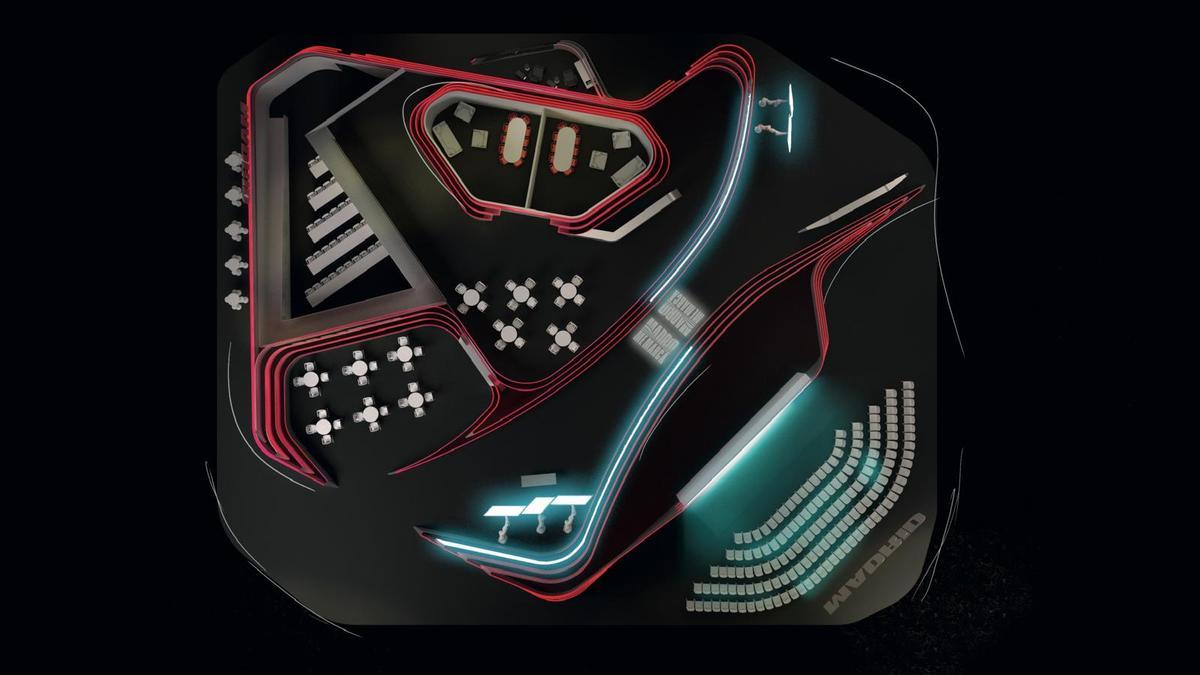 Estand inspirado en el Gran Premio de Fórmula 1 para la Comunidad de Madrid en Fitur 2026.