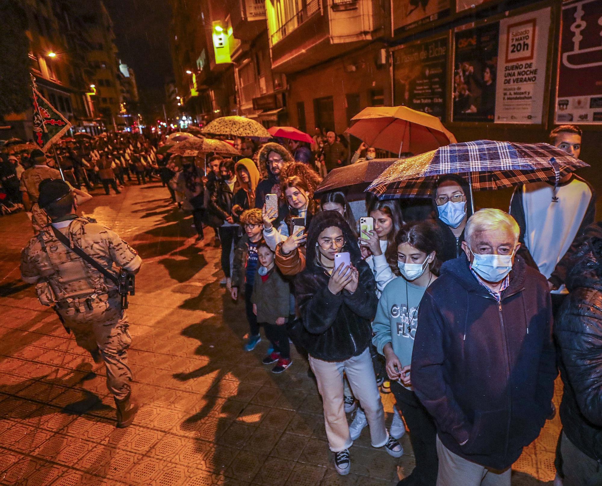 Elche Procesiones Miercoles Santo:Procesion de las Jesuitinas,Cristo del Amor Salesianos,Misa Mare de Deu de les Bombes,Nuestro Padre Jesus Rescatado.