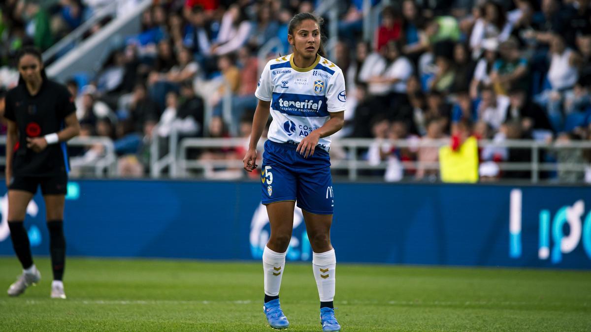 Yerliane Moreno, en el duelo frente al Barça en el Heliodoro.