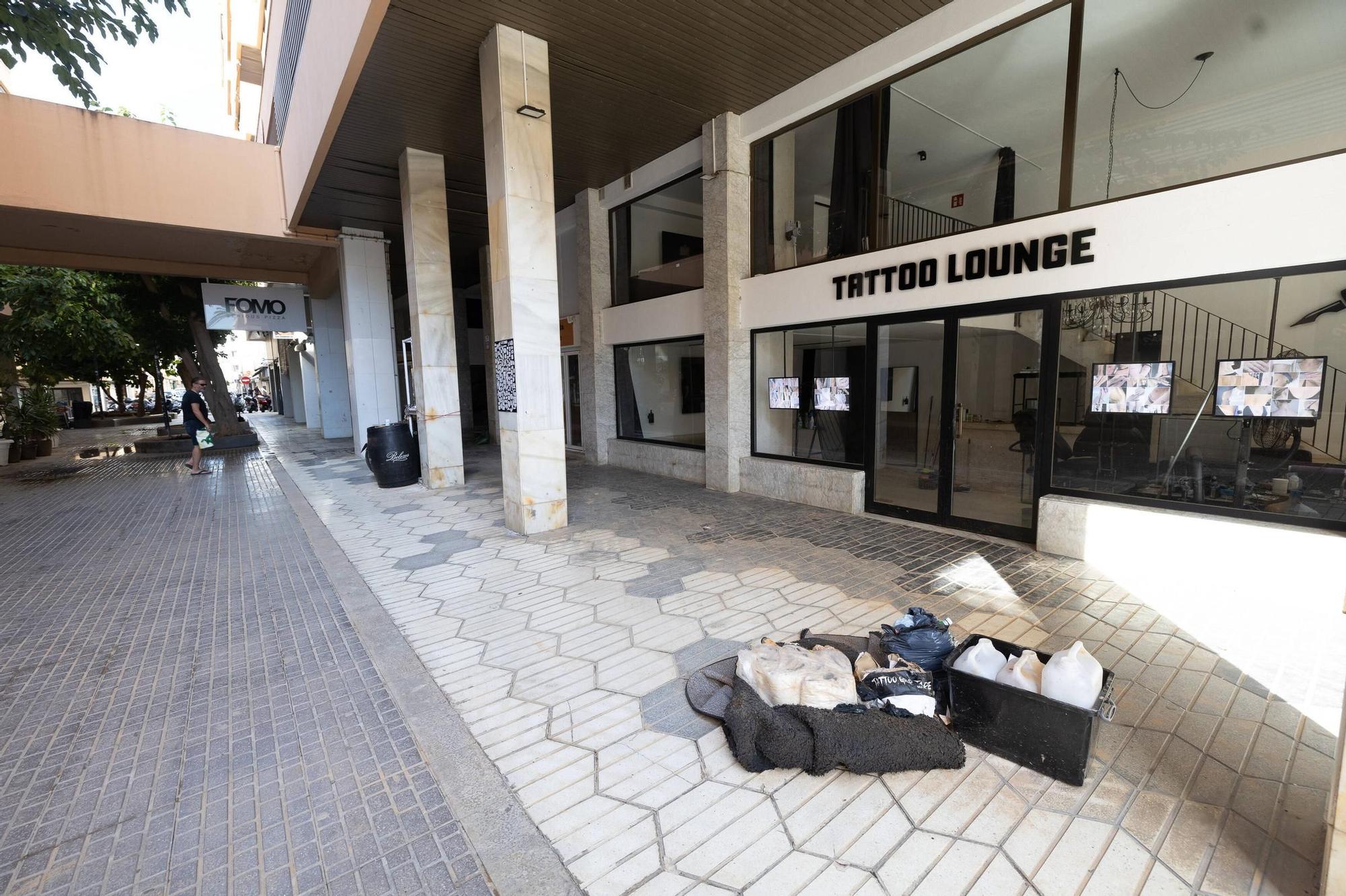 Así siguen los negocios afectados por la dana en Ibiza.