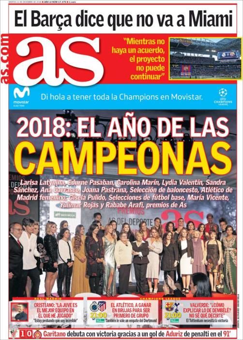 Portada AS martes 11 de diciembre 2018