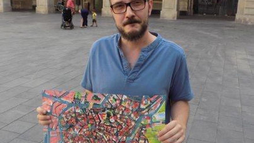 Ferran Pecanins, autor del nou mapa il·lustrat del Centre
