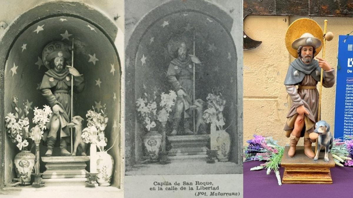 Imágenes del 1945 y actuales de Sant Roc de Gràcia