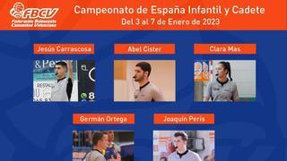Cinco árbitros de la FBCV, en el Campeonato de España de Selecciones