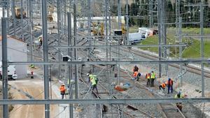 Imagen de archivo de las obras del TGV en Perpignan.