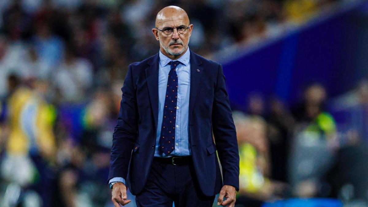 Luis de la Fuente, durante el partido contra Francia