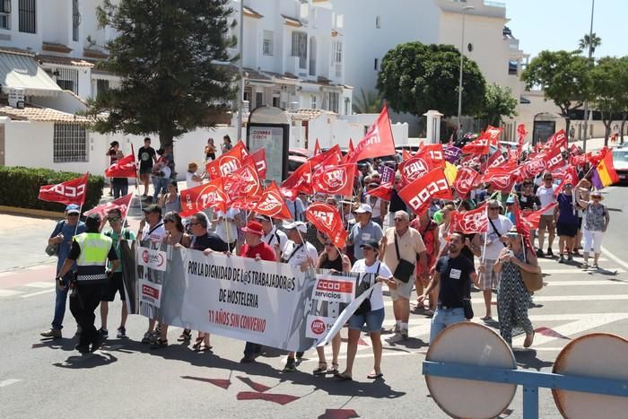 Protesta del sector de la hostelería en La Manga