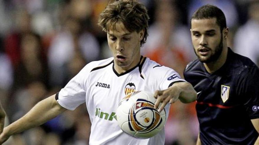 Canales, en el último partido que disputó con el Valencia