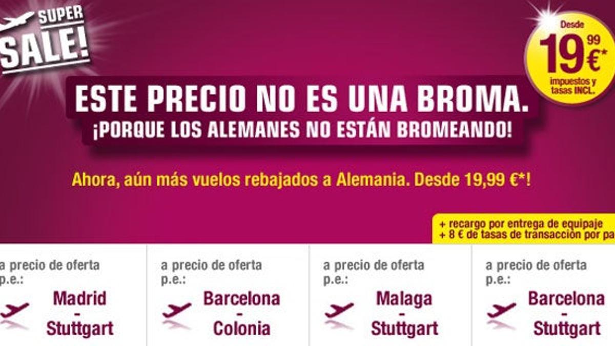 Promoción especial de Germanwings a Colonia y Stuttgart