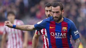 Aleix Vidal en un partido del Barça contra el Athletic en el Camp Nou.