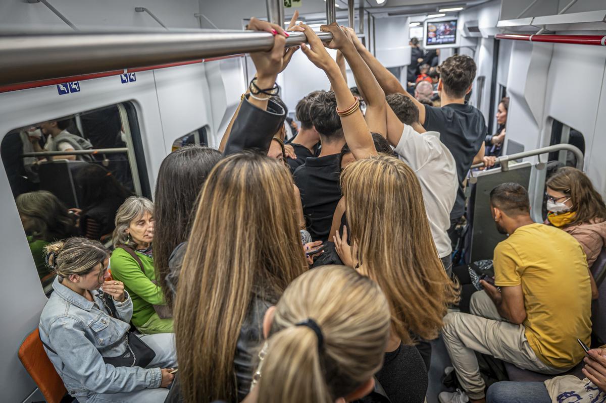 En el tren del botellón a Mataró