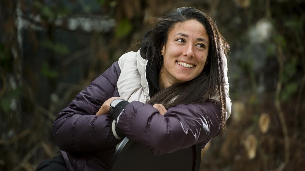  La jugadora del FC Barcelona femenino  Leila Ouahabi  posa durante el media day previo al partido de Champions  de mañana.