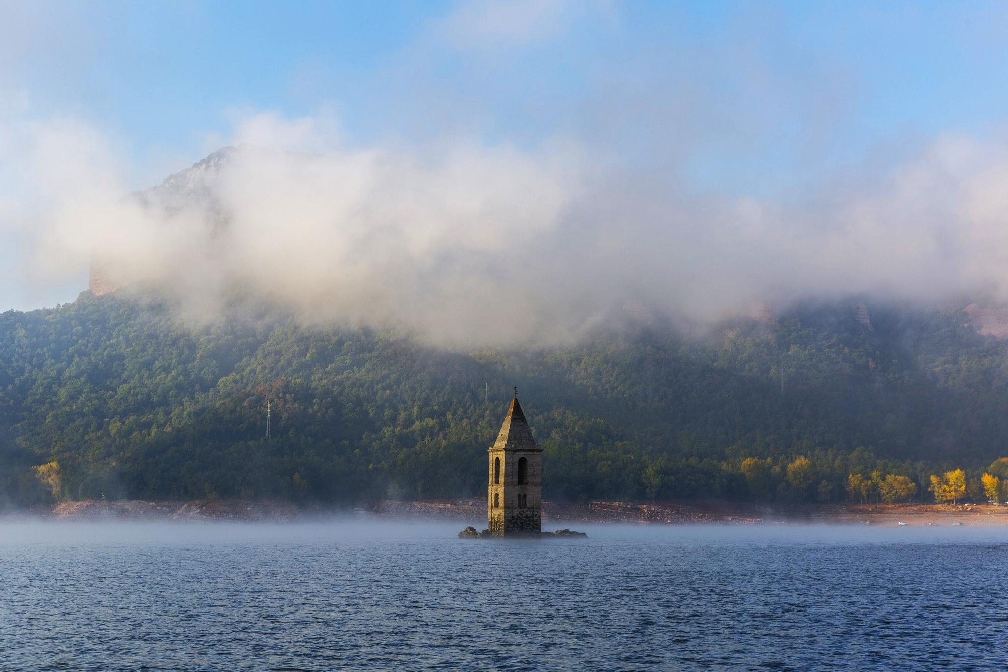 La iglesia de Sant Romà está sumergida en el pantano de Sau