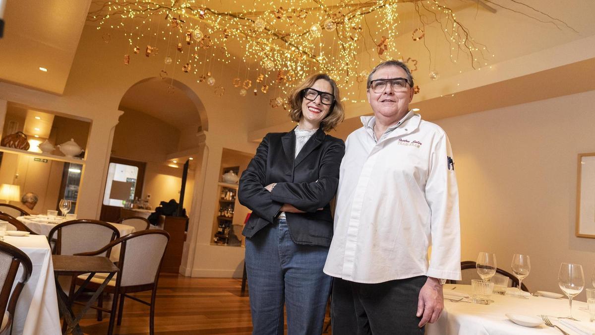 Reyes Lizán e Isidre Soler, en el restaurante Tram-Tram.