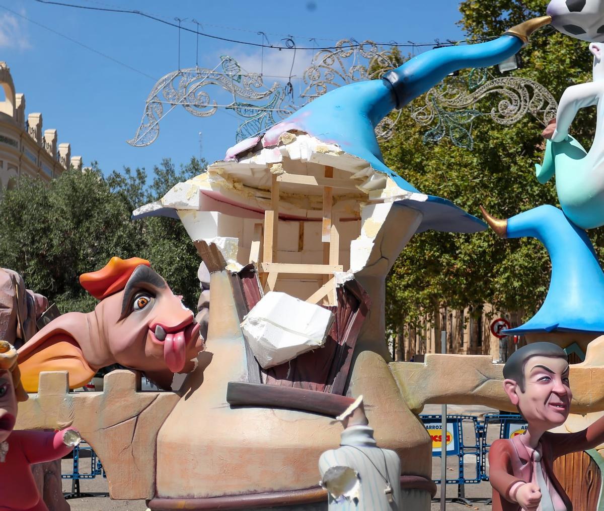 Destrozos en la falla General Pando