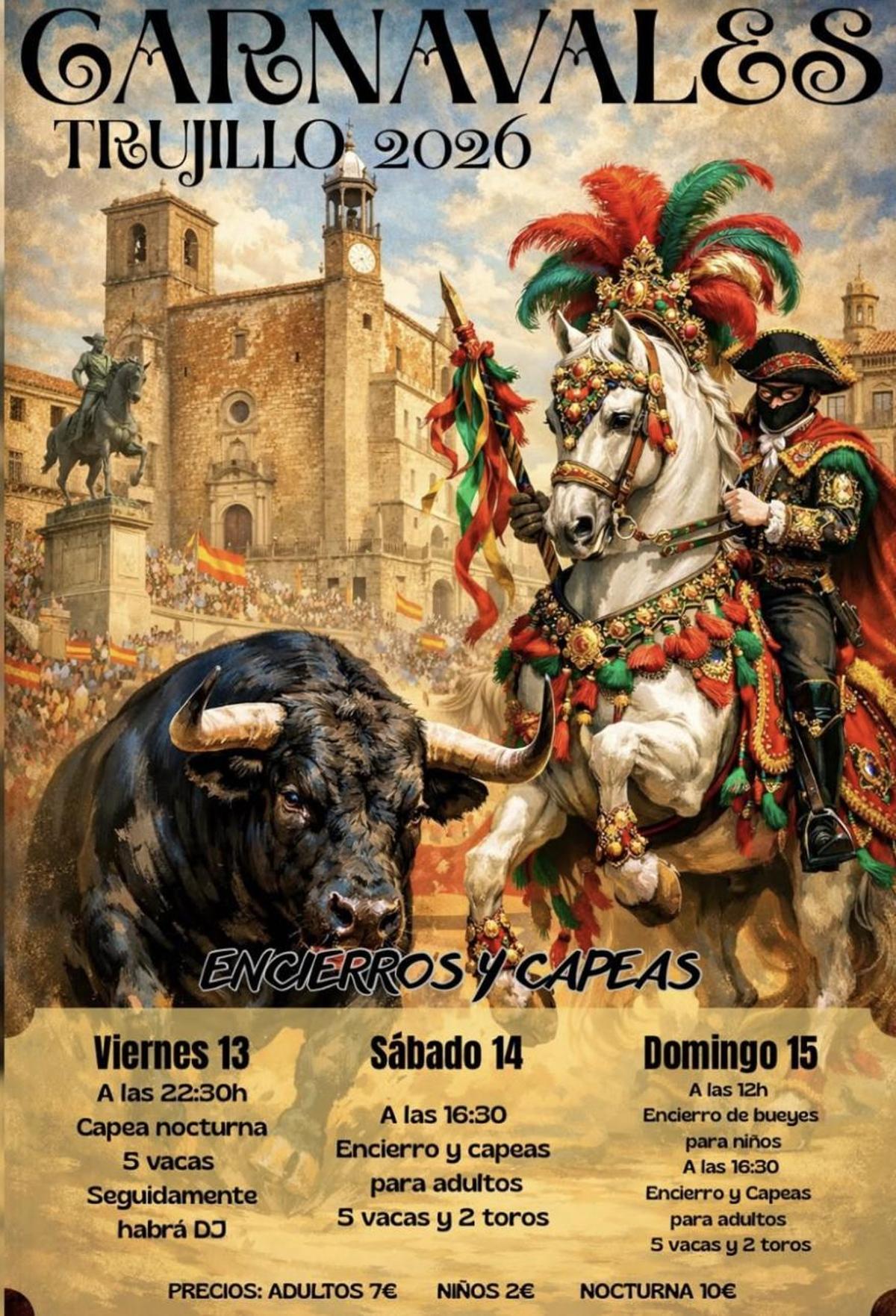 Cartel de la Asociación Encierros Plaza Mayor de Trujillo