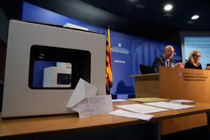 Foto d’arxiu. Roda de premsa de la vicepresidenta Ortega sobre el 9-N.