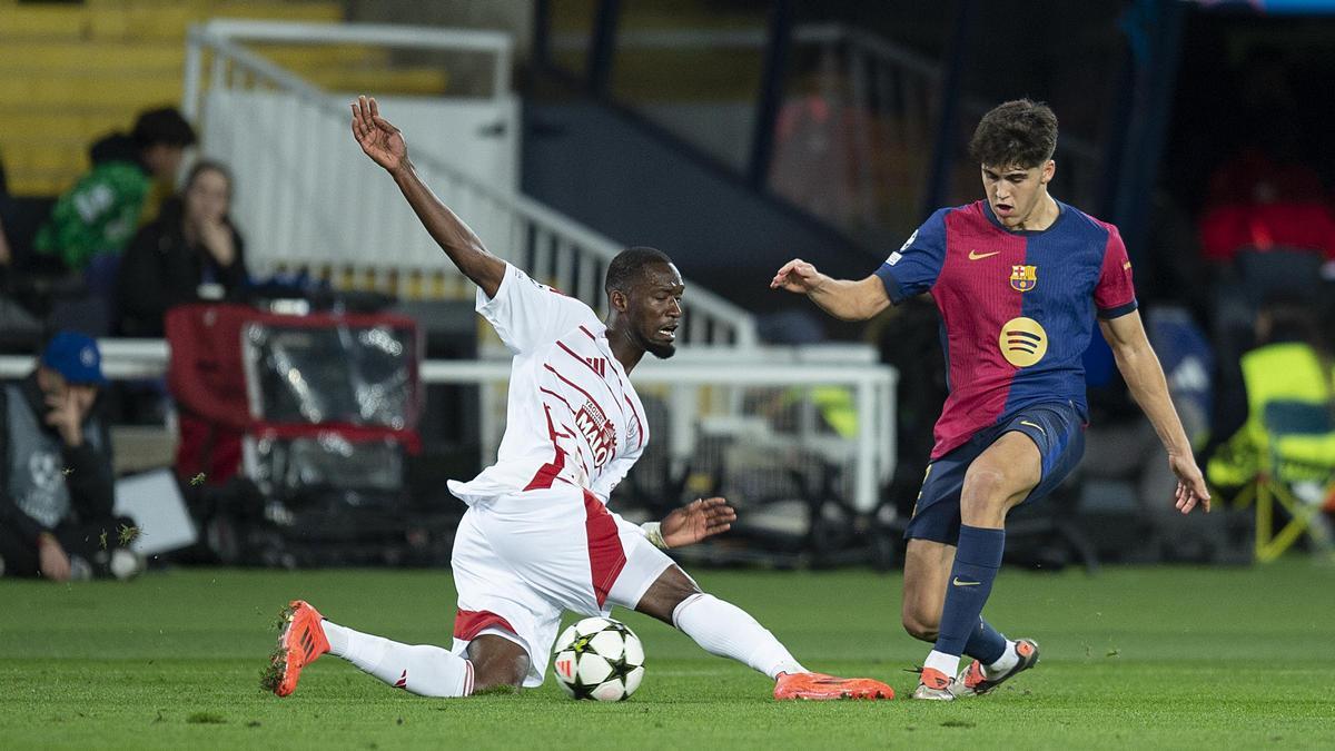 Cubarsí, en el partido ante el Brest